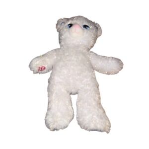 Build-A-Bear Disney Frozen White Sparkle Teddy Bear Plush 16in Blue Paws Elsa